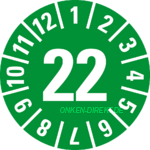 Jahresprüfplakette 22 grün, Heft