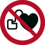Verbotsschild Kein Zutritt für Personen mit Herzschrittmachern